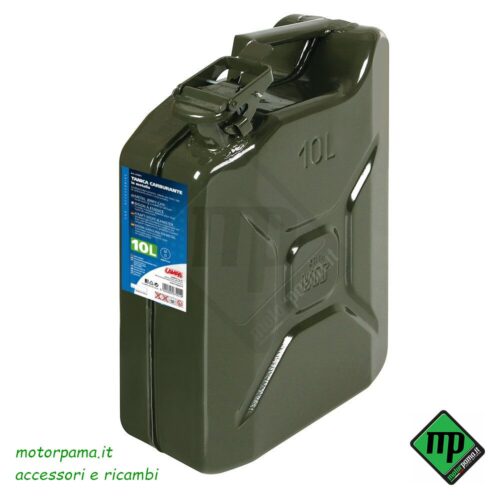 LT 10 - Tanica benzina / diesel in metallo verde per trasporto carburante