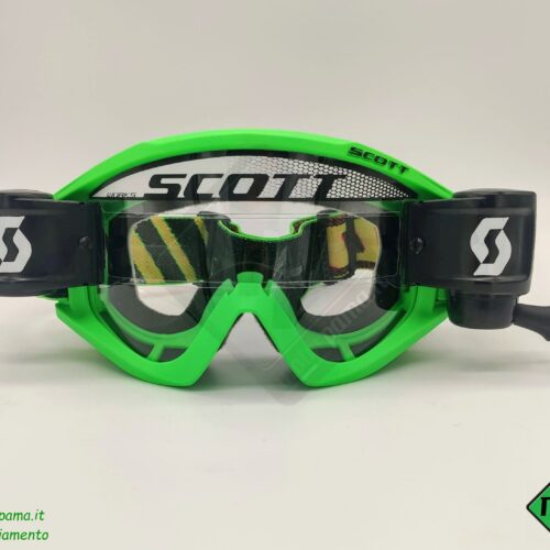 Maschera Scott Recoil XI WFS Motocross Goggles Nero/Fluo verde