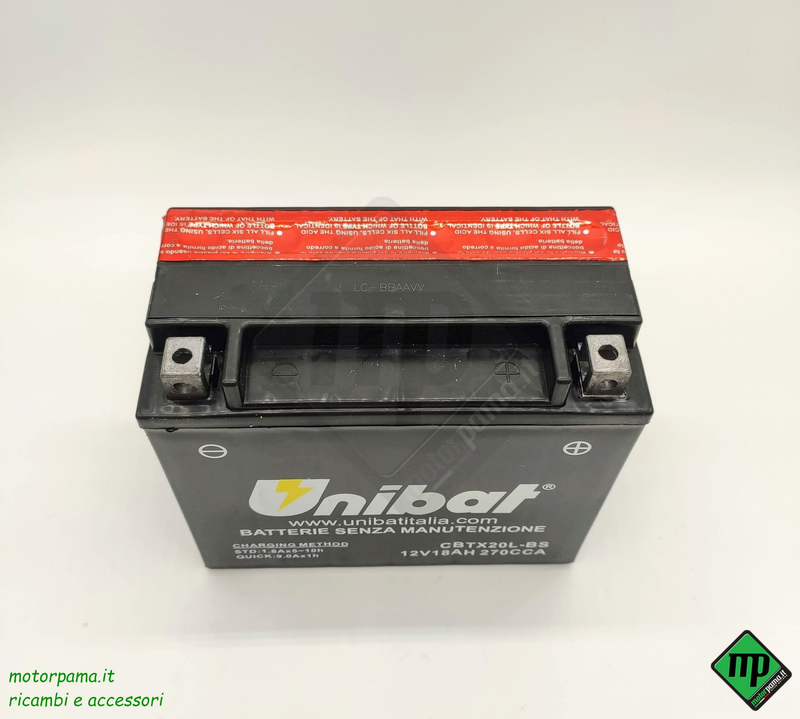 Batteria Unibat CBTX20L-BS 12V18AH per quad Can-am, Tgb - immagine 2