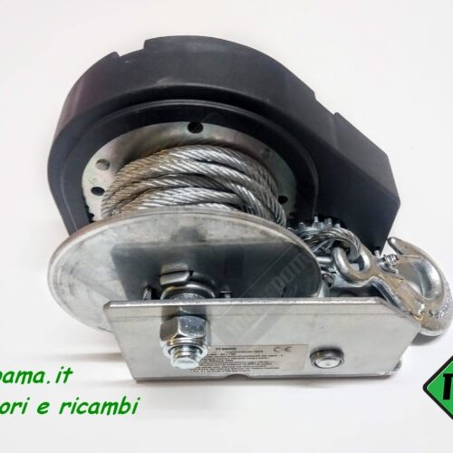 Argano autofrenante con cavo in acciaio per rimorchi e carrello