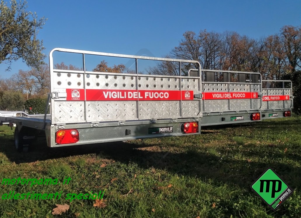 Rimorchio trasporto merci/cose, trasporto motoslitta o altro ,per corpo Vigili del Fuoco - immagine 3