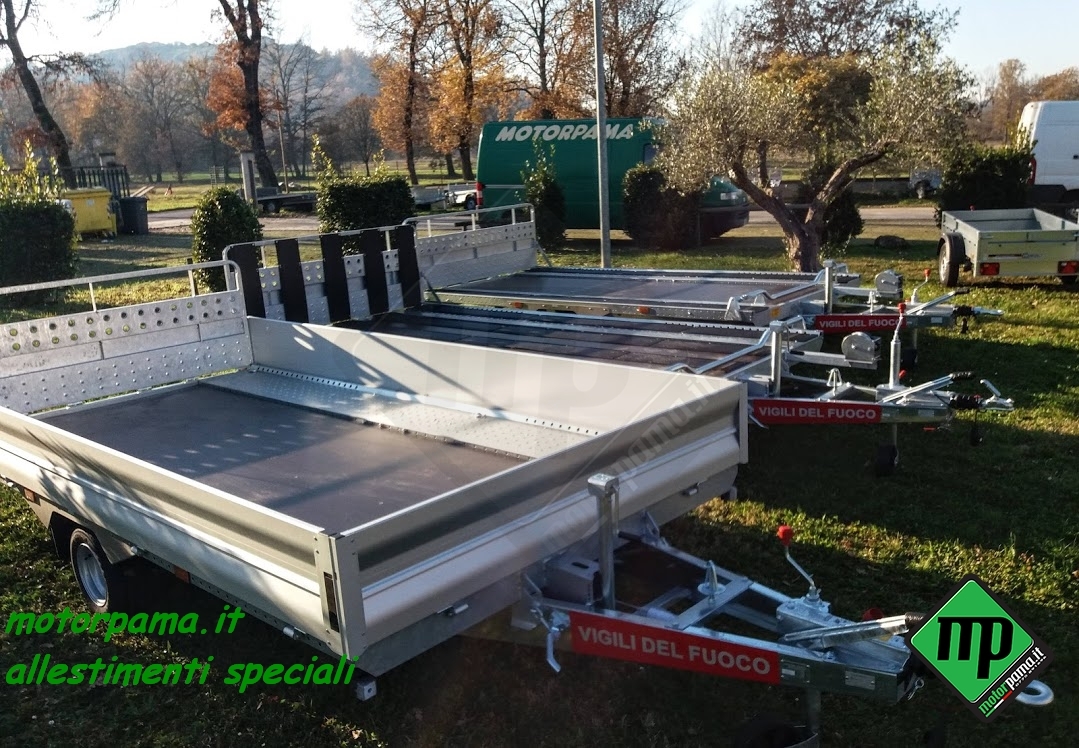 Rimorchio trasporto merci/cose, trasporto motoslitta o altro ,per corpo Vigili del Fuoco - immagine 2