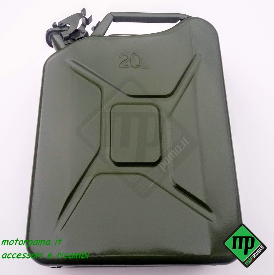 Tanica benzina / diesel in metallo verde per trasporto carburante