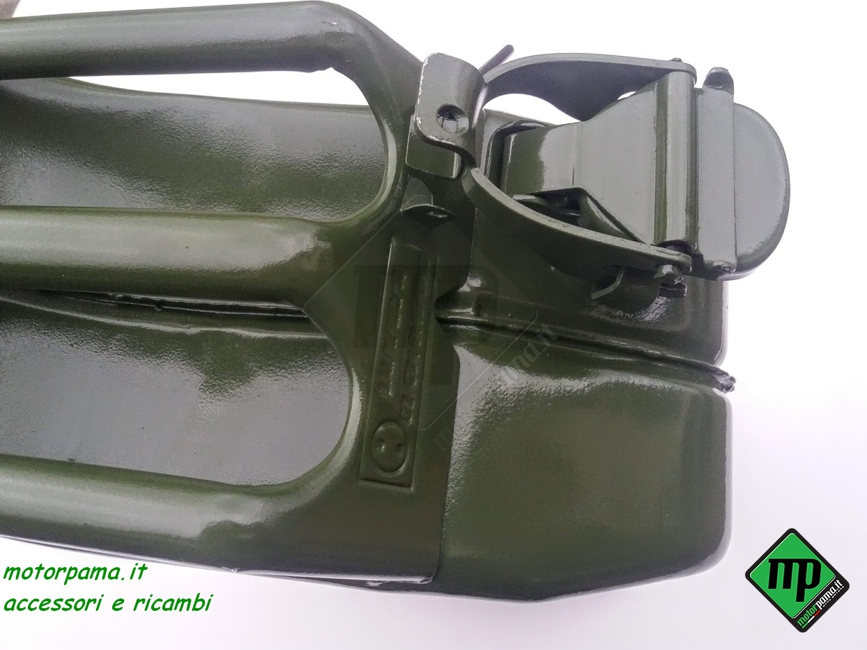 Tanica benzina / diesel in metallo verde per trasporto carburante - immagine 2