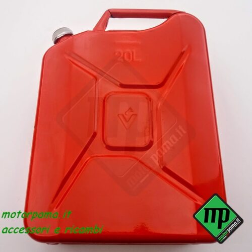 Tanica benzina in metallo rossa per trasporto carburante