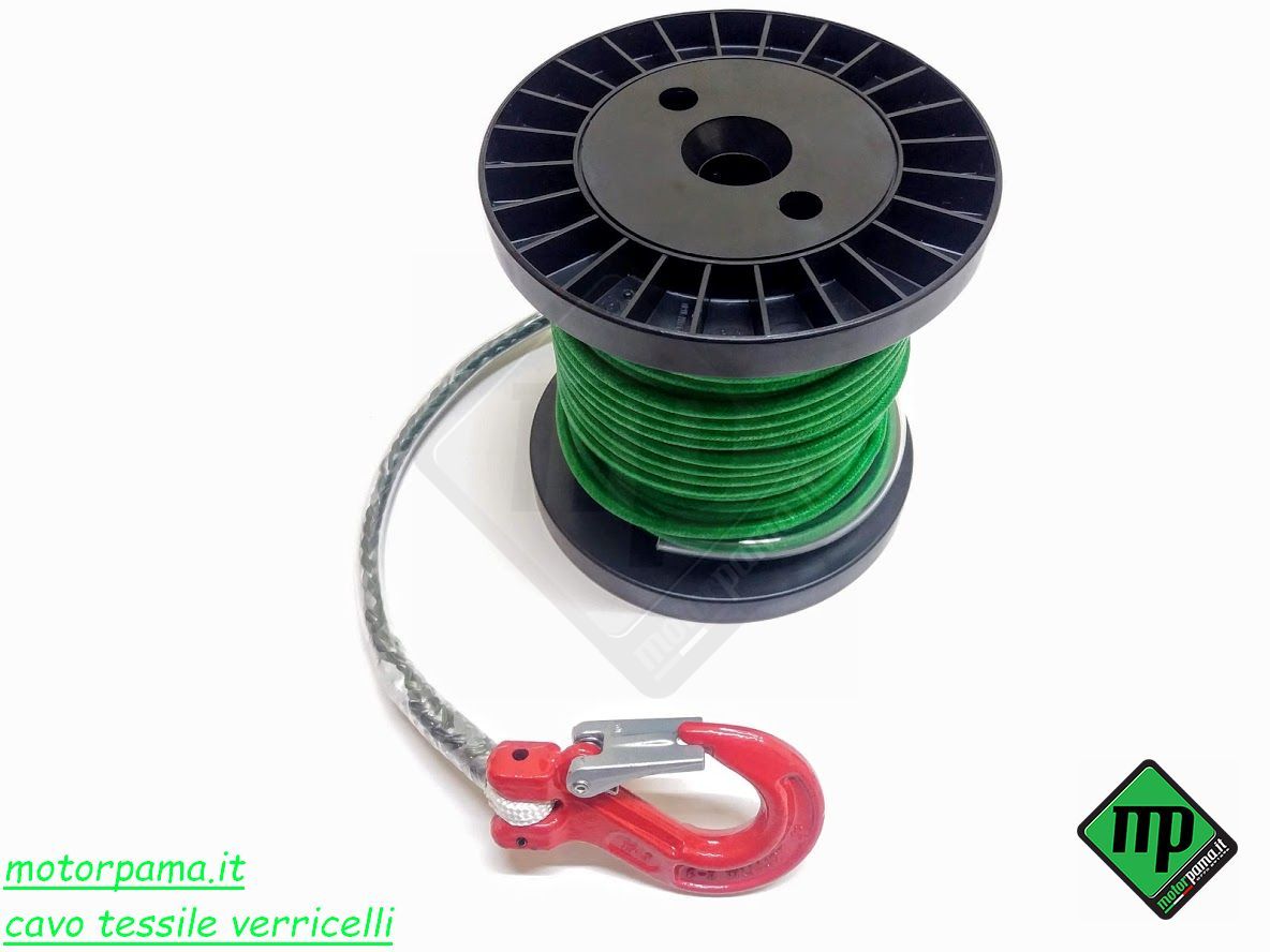 Cavo tessile verde Speciale con gancio 18 metri