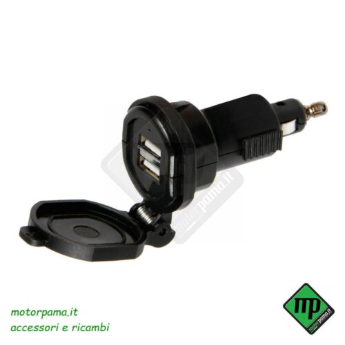 Din-Tech, caricabatteria Din 2 porte Usb - Fast Charge - 2700 mA - 12/32V