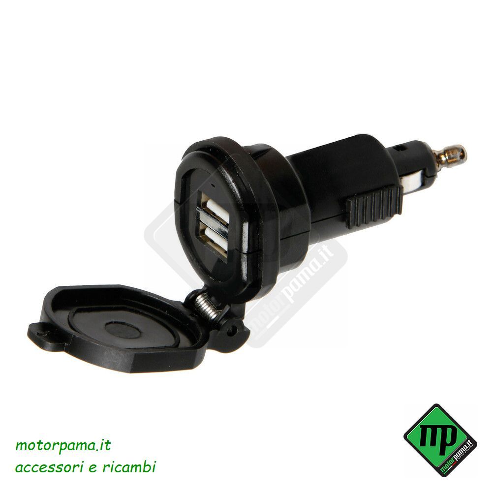 Din-Tech, caricabatteria Din 2 porte Usb - Fast Charge - 2700 mA - 12/32V