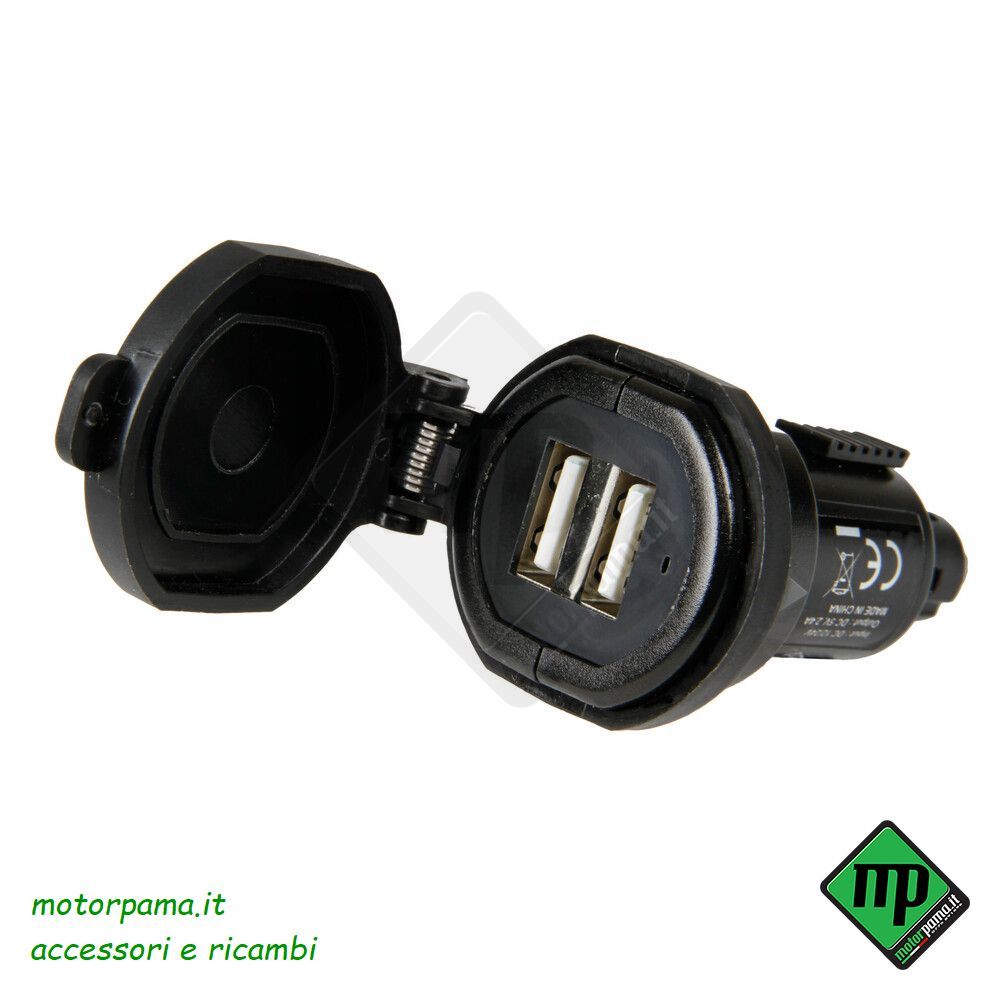 Din-Tech, caricabatteria Din 2 porte Usb - Fast Charge - 2700 mA - 12/32V - immagine 2