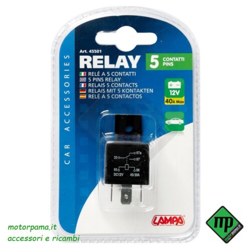 Relay universale 5 contatti - 12V - 30A