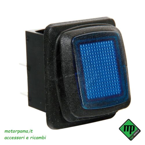 Interruttore impermeabile con spia a Led - 12/24V - Blu