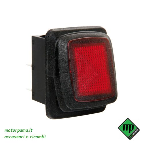 Interruttore impermeabile con spia a Led - 12/24V - Rosso