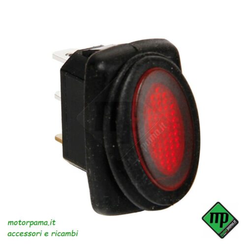 Micro interruttore impermeabile con spia a Led - 12/24V - ROSSO
