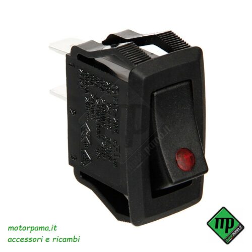 Micro interruttore con spia a Led - 12/24V - Rosso