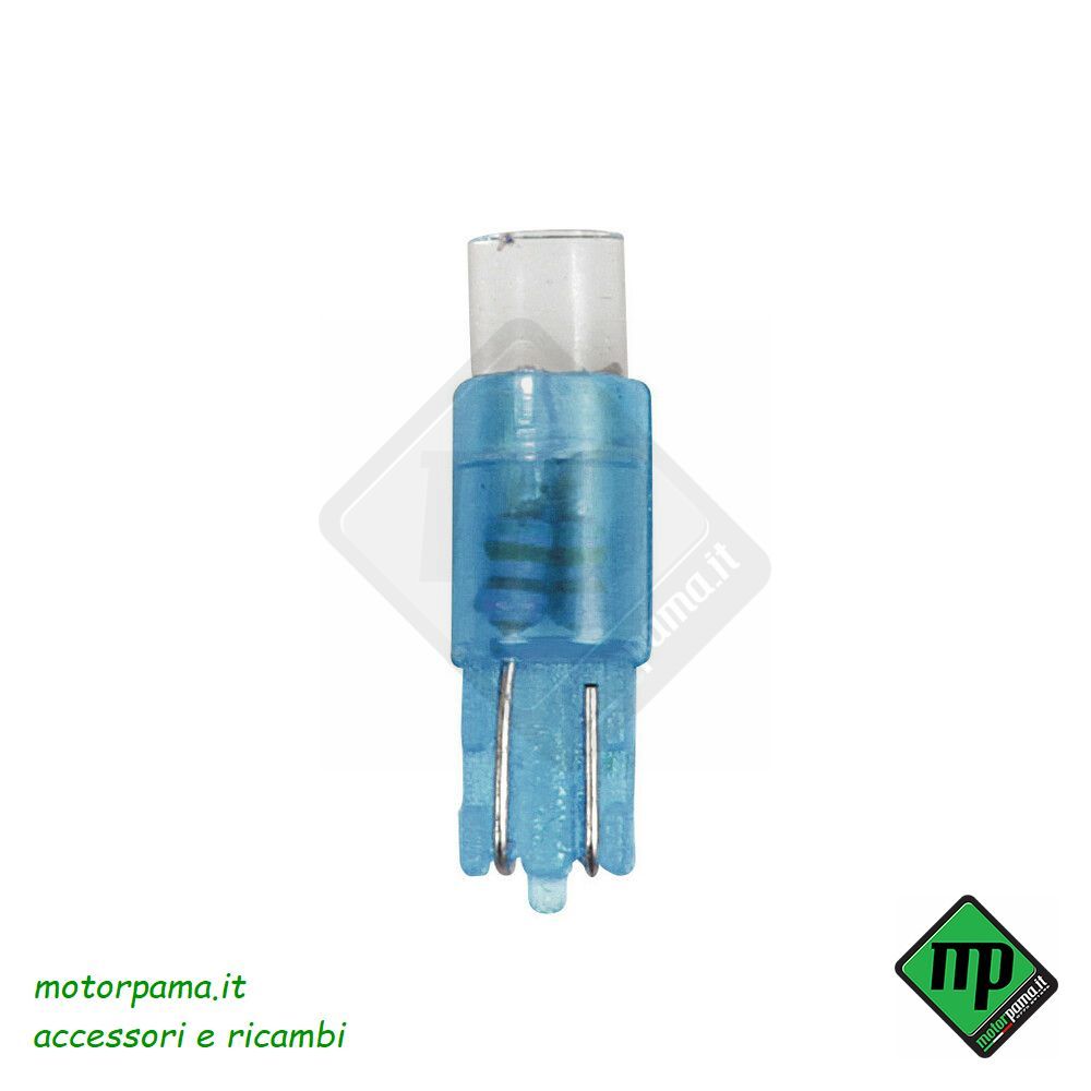 12V Kit Lampade cruscotto 1 Led - (T5) - W2x4,6d - 5 pz - Scatola - Blu