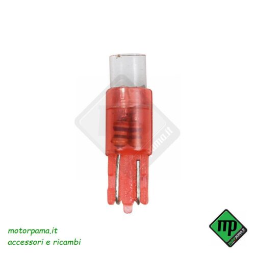 12V Kit Lampade cruscotto 1 Led - (T5) - W2x4,6d - 5 pz - Scatola - Rosso