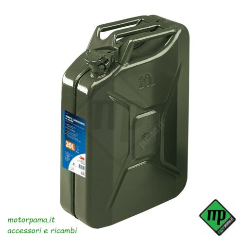 LT 20 - Tanica benzina / diesel in metallo verde per trasporto carburante