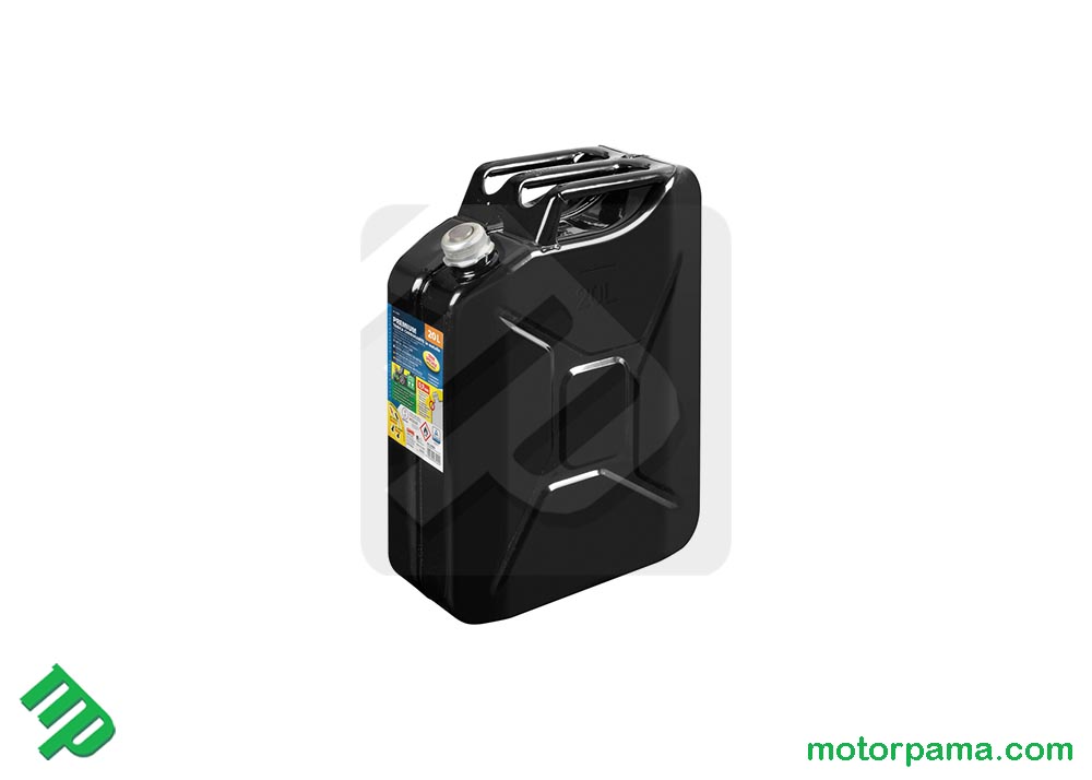 Tanica in metallo nera per trasporto carburante