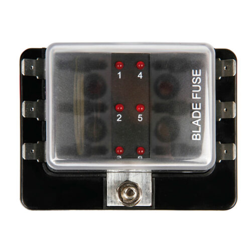 Fuse Block, scatola portafusibili, 1 entrata - 6 uscite, 12/24V