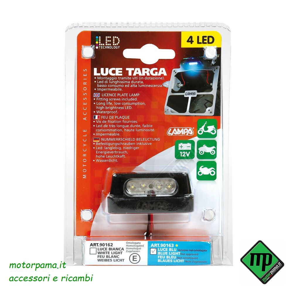 Luce targa a 4 Led - Blu - Non omologato - immagine 5