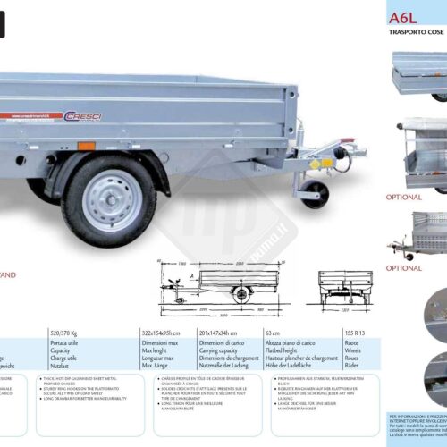Carrello cresci rimorchi A6L