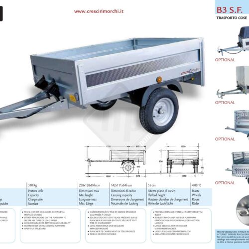 Cresci rimorchi B3 senza freni