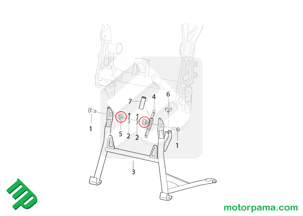 Dado cavalletto centrale originale Benelli TRK - immagine 2