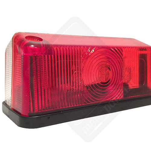 Fanalino ingombro laterale bianco e rosso per carrello