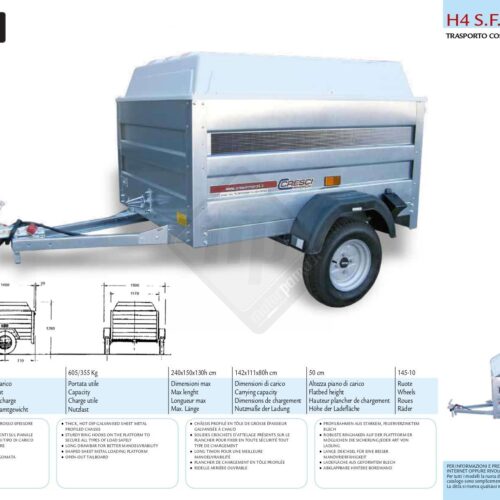 Carrello cresci H4 senza freni