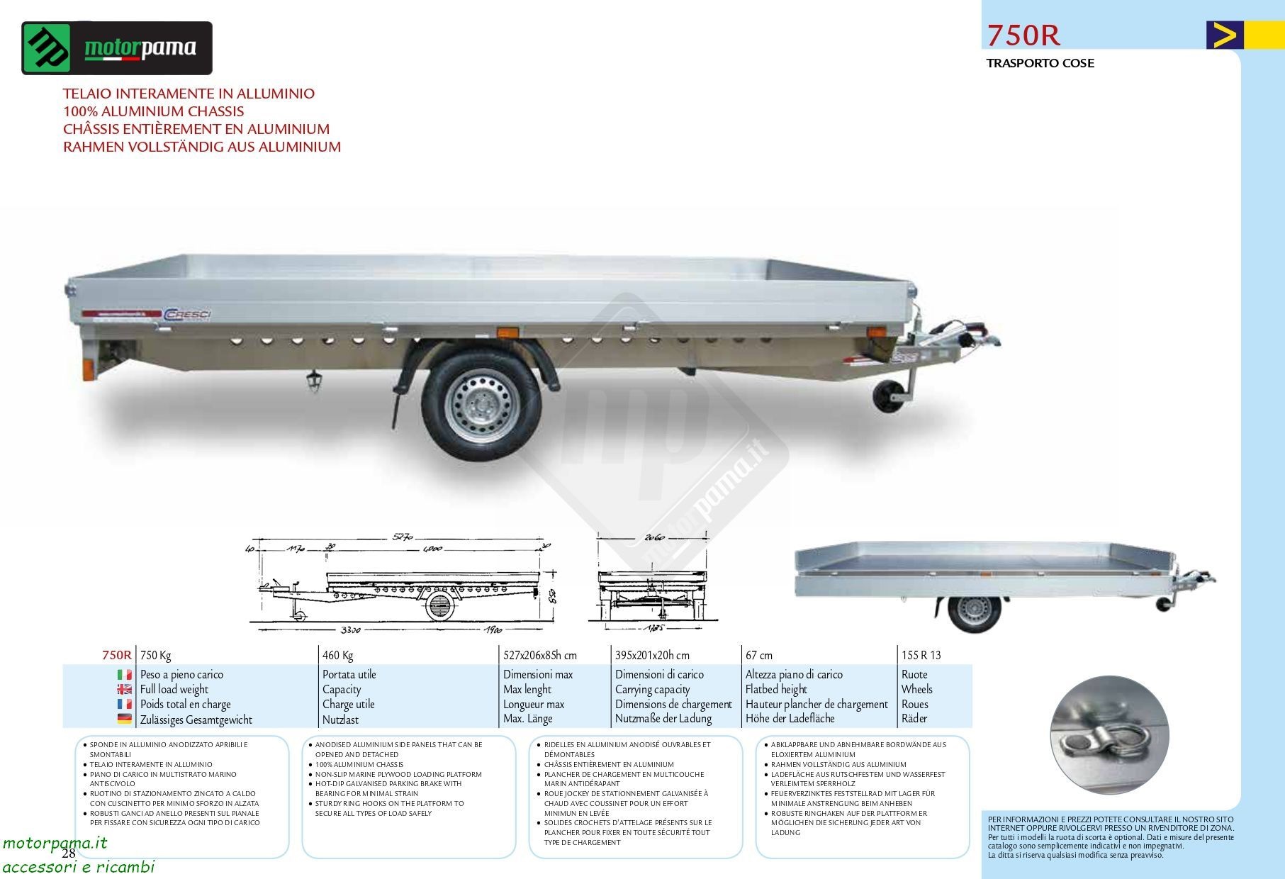 Carrello Cresci rimorchi 750R