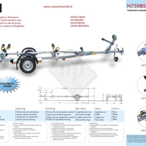 Cresci rimorchi N750B senza freni R