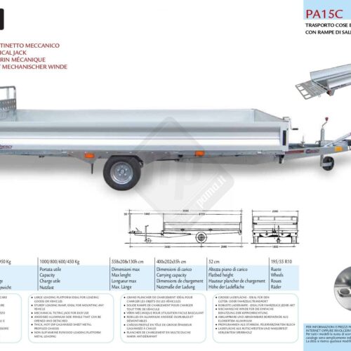 Carrello Cresci rimorchi PA15C