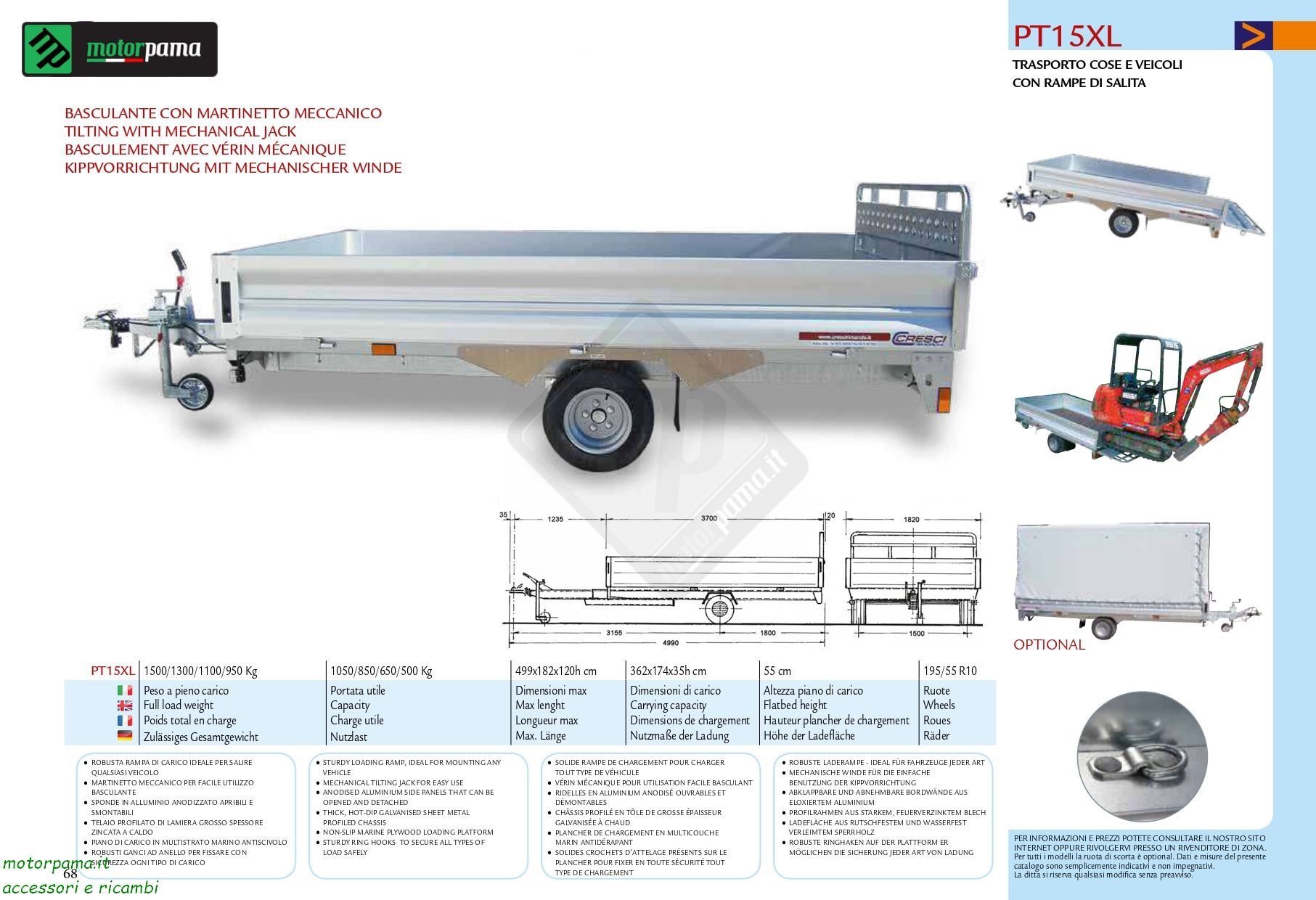 Cresci rimorchi PT15XL