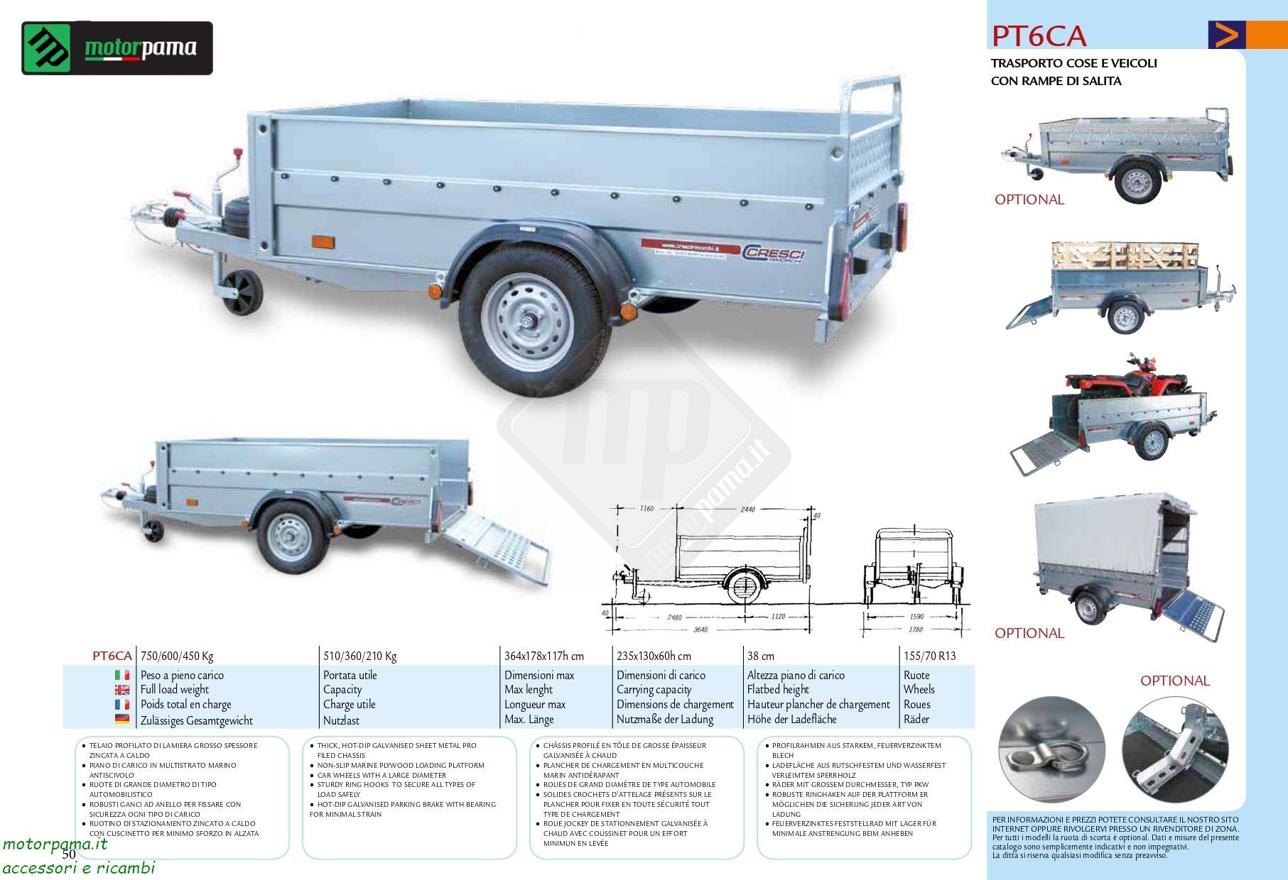 Carrello cresci PT6CA - 450 Kg