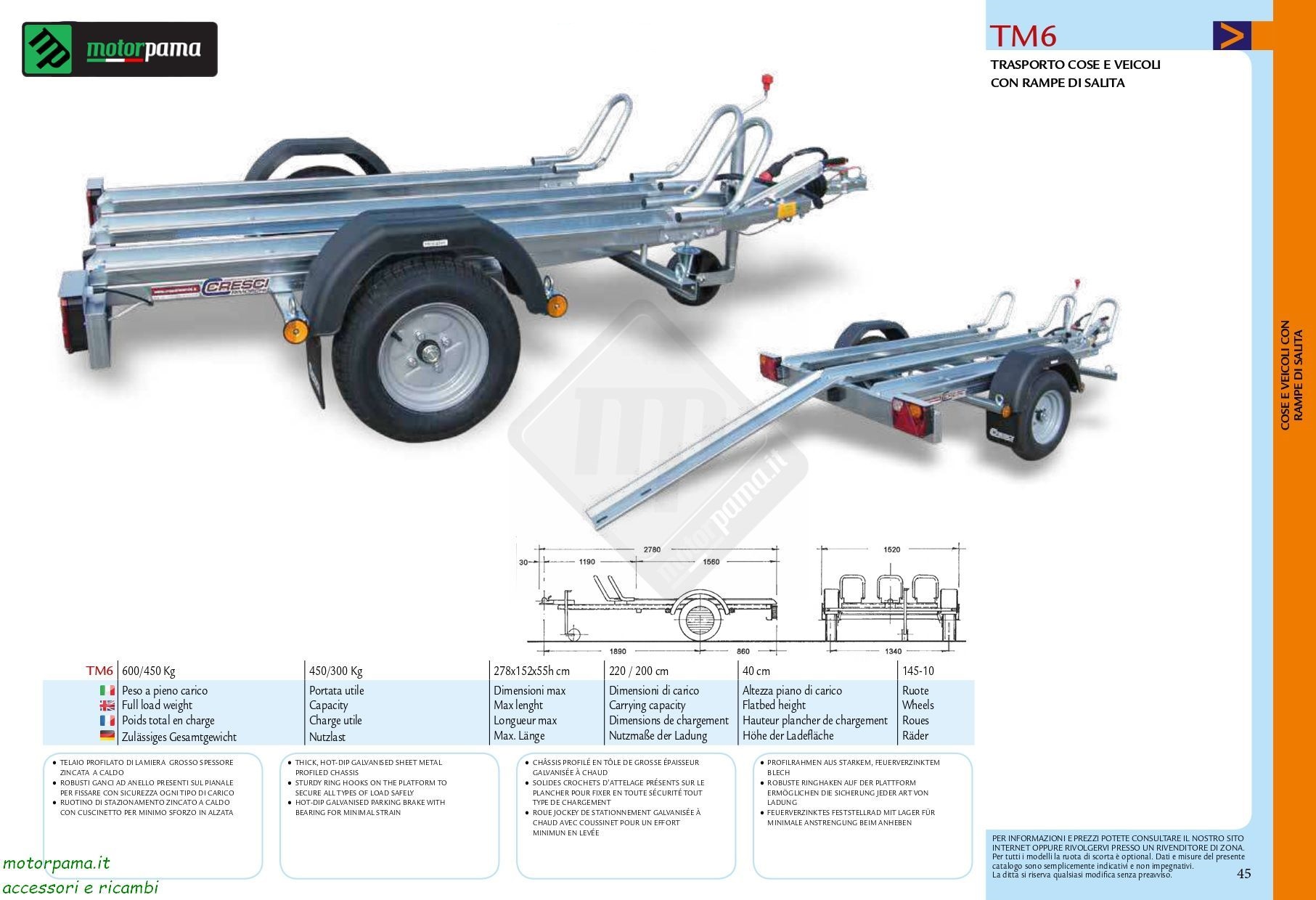 Carrello Cresci rimorchi TM6