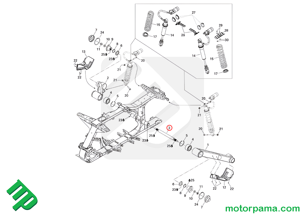 Albero barra stabilizzatrice bracci posteriore originale Can-am Renegade Outlander 2012 - immagine 3