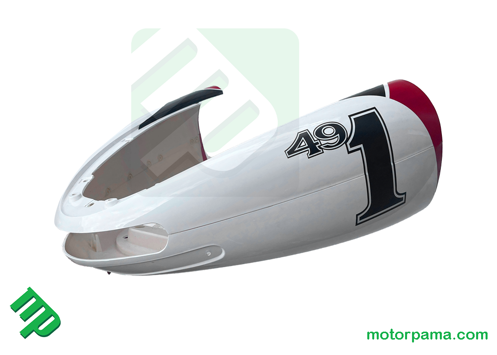 Carena posteriore originale scooter Benelli 491 bianco rosso nero