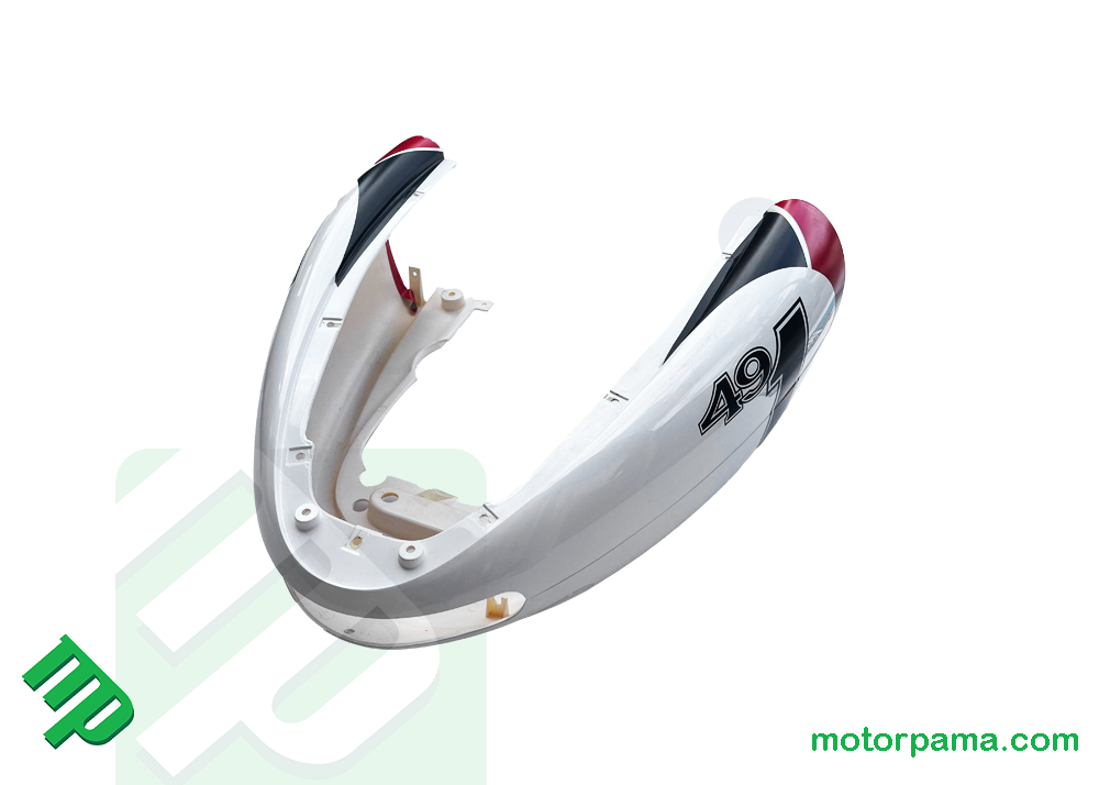 Carena posteriore originale scooter Benelli 491 bianco rosso nero - immagine 6