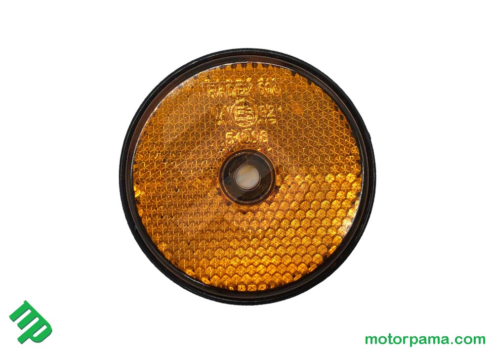 Catarifrangente rotondo arancio per rimorchio