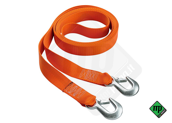 Cinghia HEAVY DUTY gancio traino con ganci in acciaio