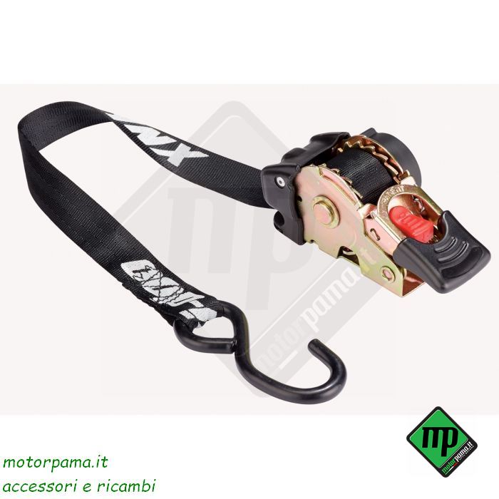 Coppia cinghie di fissaggio avvitabili e retrattili con cricchetto