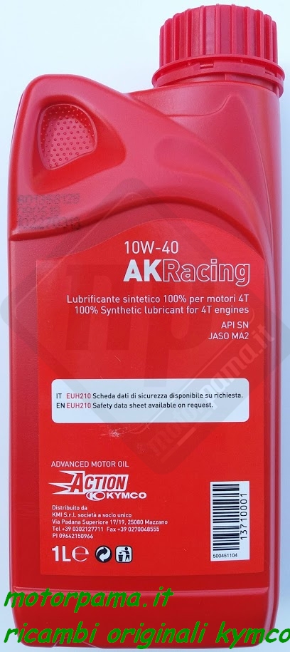 Olio motore sintetico Action AK RACING 10w-40 Kymco - immagine 2