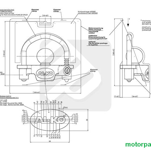 Antifurto universale per rimorchi carrelli