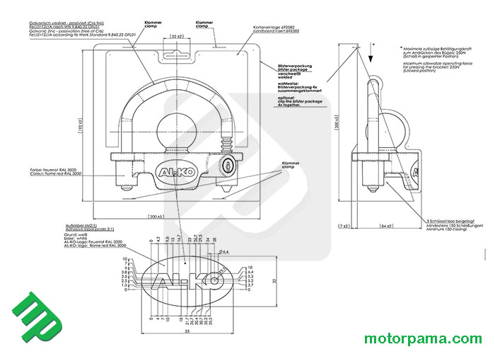Antifurto universale per rimorchi carrelli