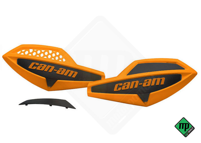 Coppia cover / plastiche paramani arancione - nero per atv Can-am