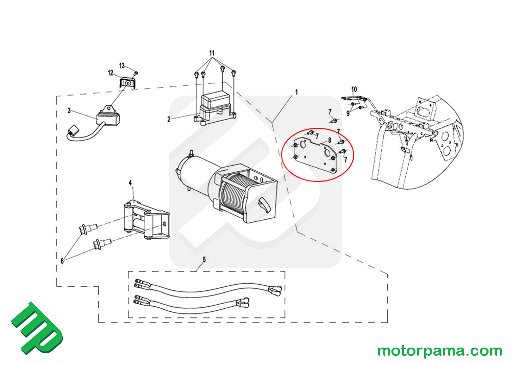 Piastra verricello quad originale CF 450 prima serie - immagine 4