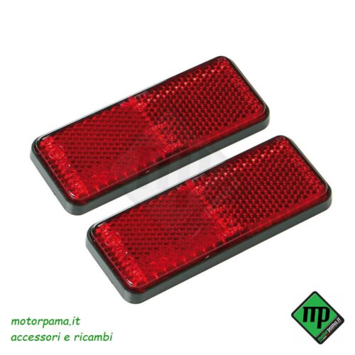 Euro-Norm, catarifrangenti rettangolari - 90x35 mm - Rosso