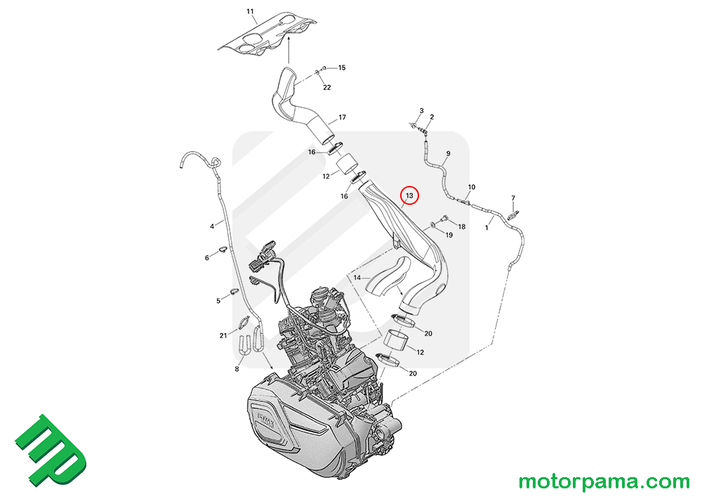 Tubo scarico aria originale Can-am Outlander