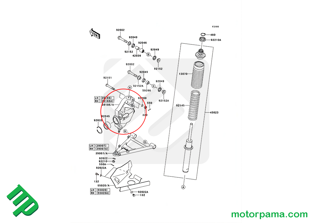 Fusello mozzo ruota anteriore destro Kawasaki Brute Force 650 4X4 - immagine 3